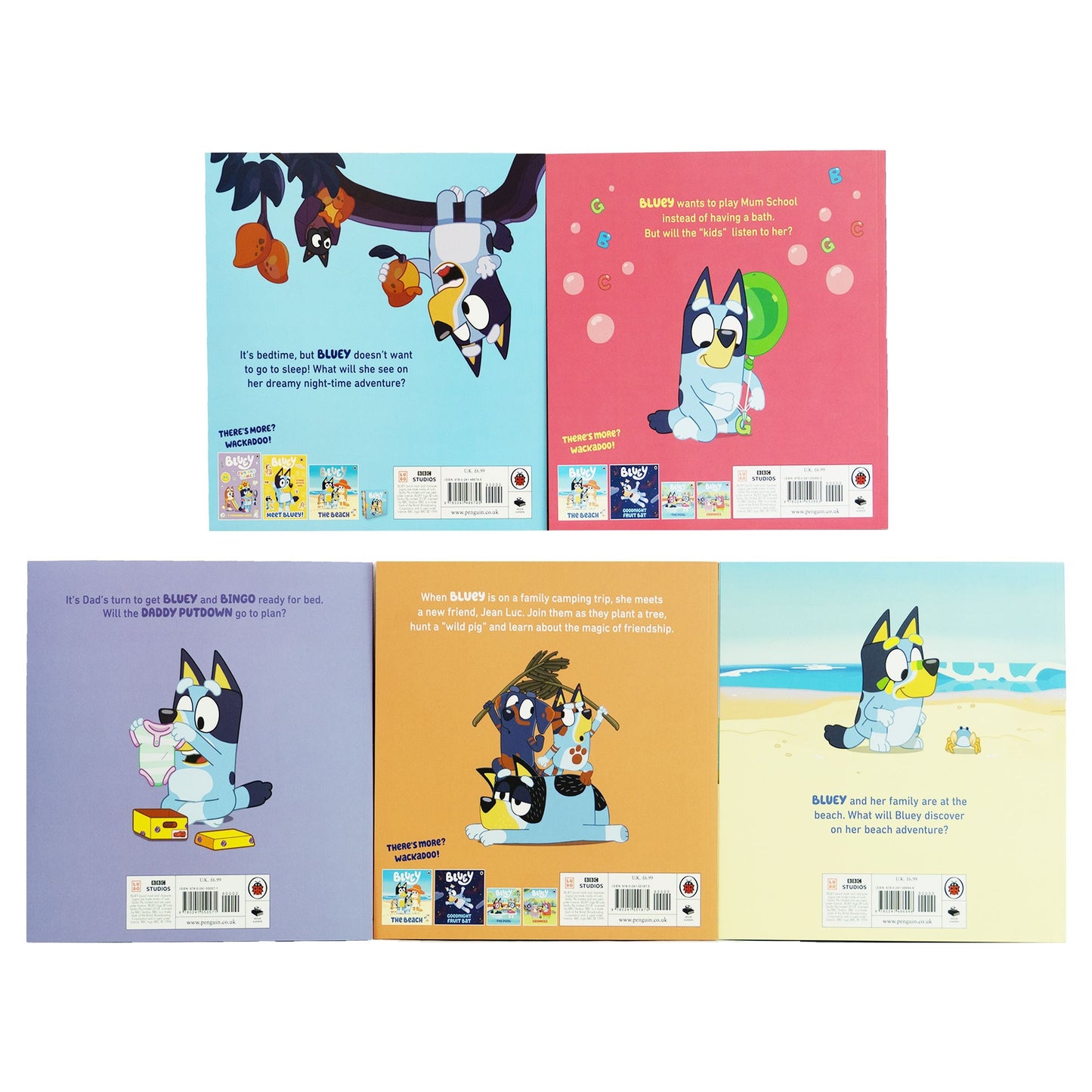 Bluey 5 Picture Books Collection Set - Ages 3-7 - Paperback