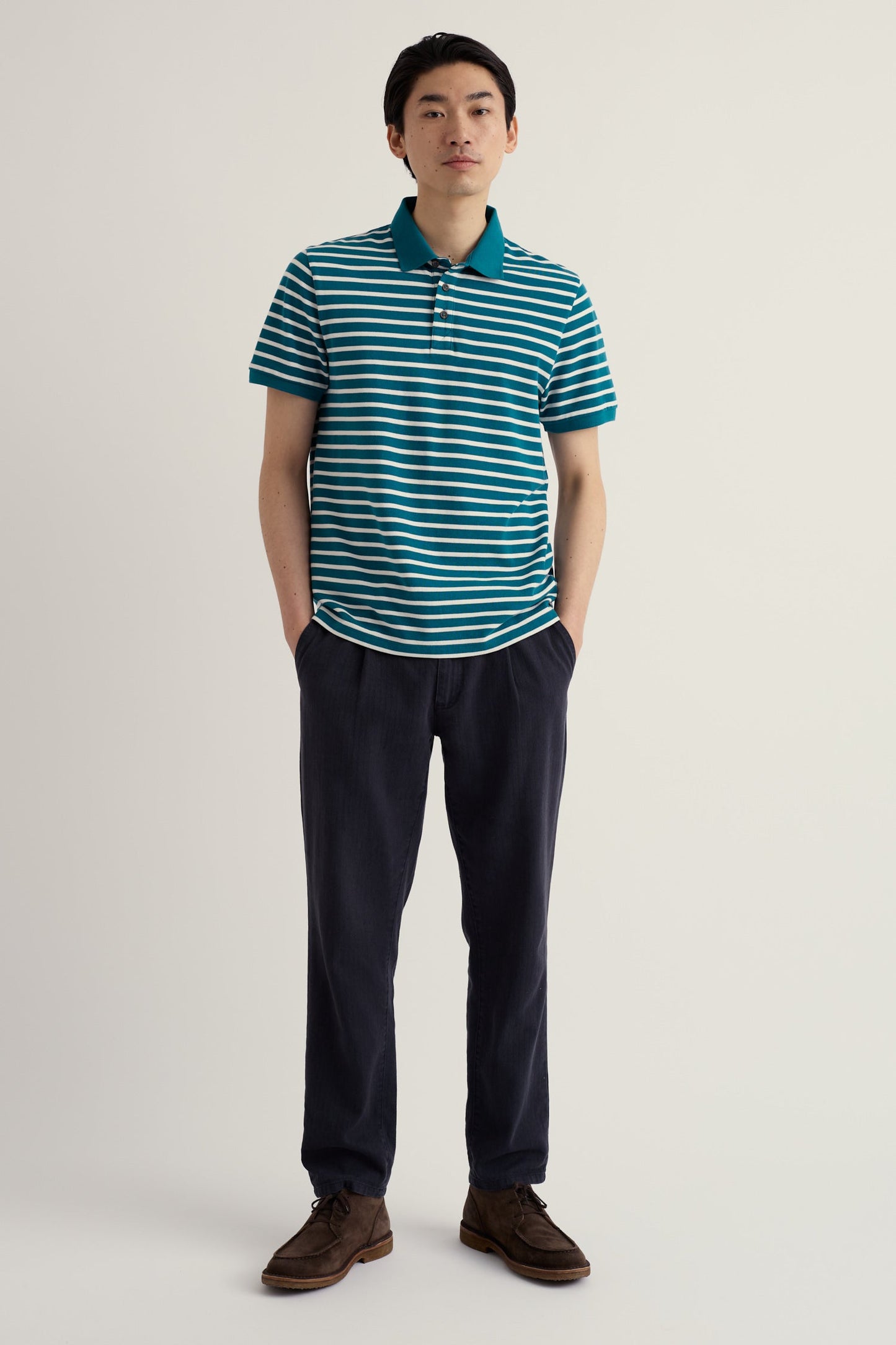 Men's Balefire Striped Polo in Organic Cotton