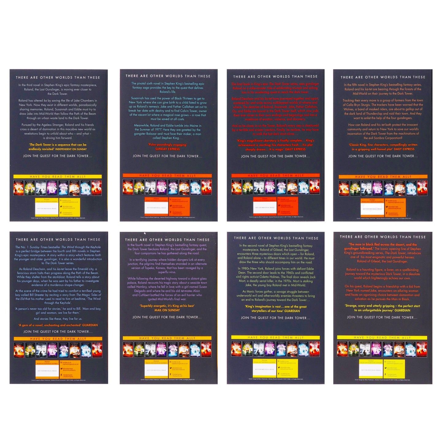 The Dark Tower by Stephen King: Complete Series 8 Books Box Set - Fiction - Paperback
