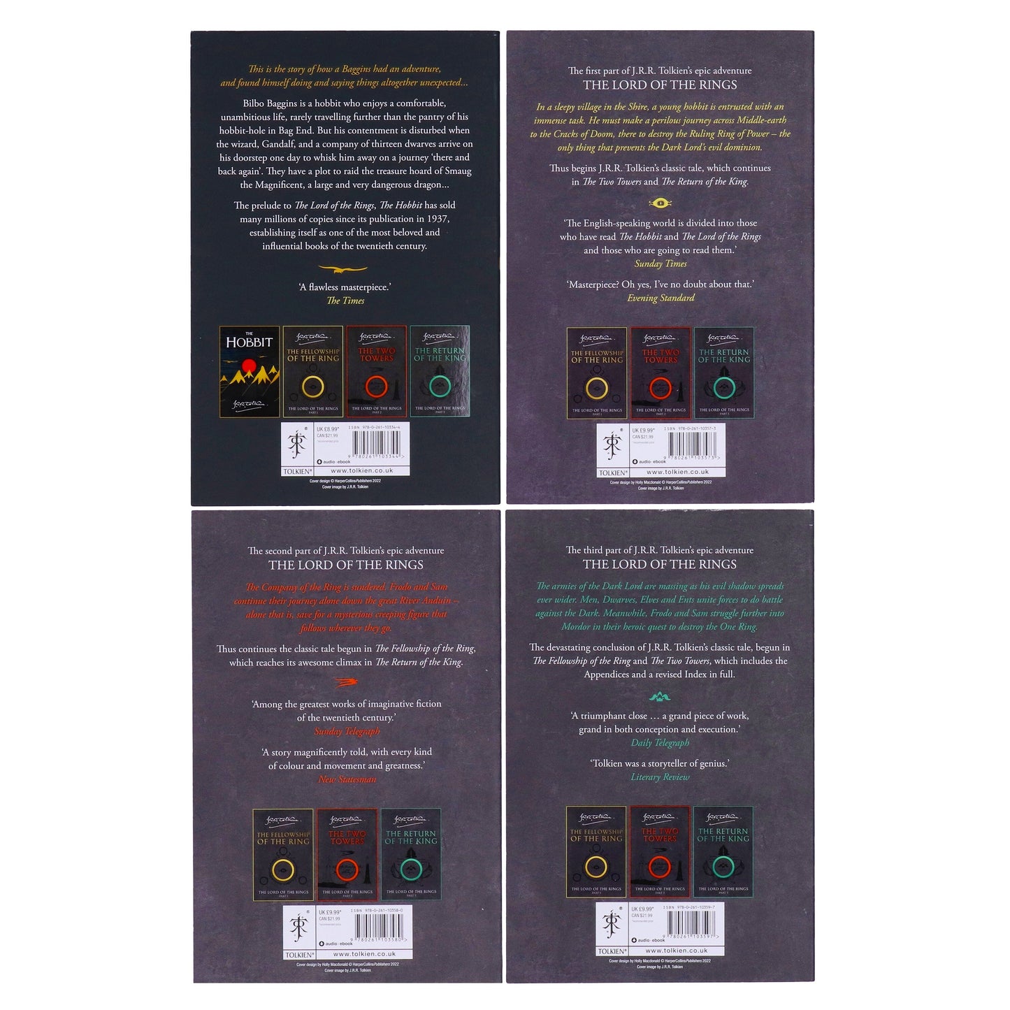 The Hobbit and The Lord of the Rings 4 Books Box Set by J.R.R Tolkien - Age 14-16 - Paperback